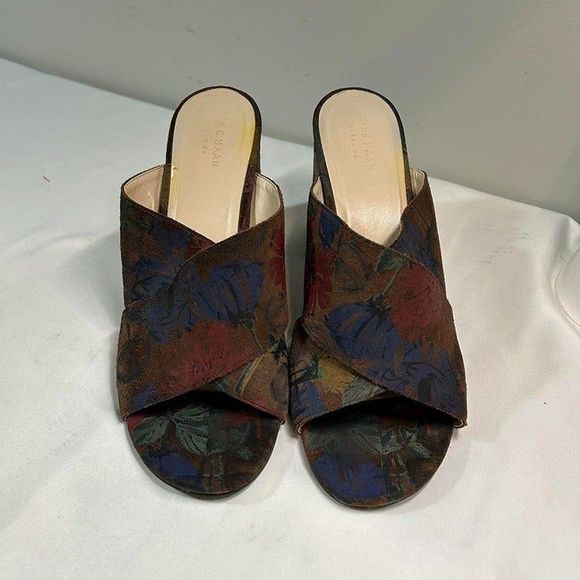 Cole Haan Gabby Floral Cross Over Strap Block Heel Sandal 9.5 - Picture 2 of 8